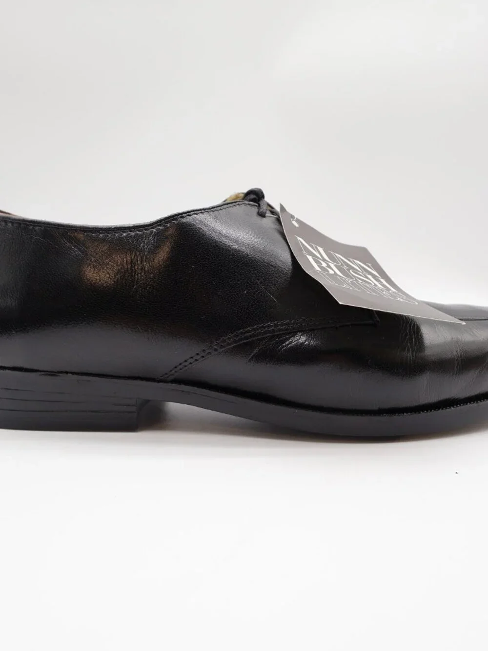 Nunn Bush Apron Toe Oxford Dress Shoes Mens 8 Black Leather Vintage NOS